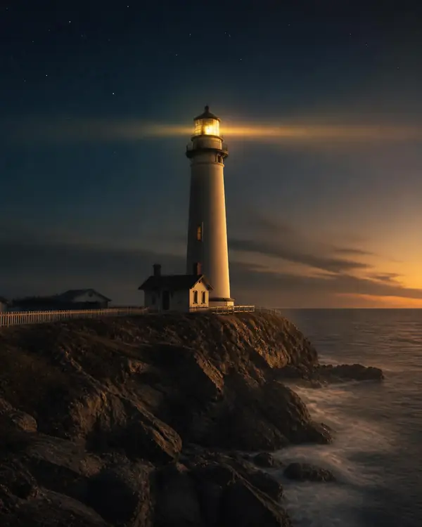 Farol ao entardecer